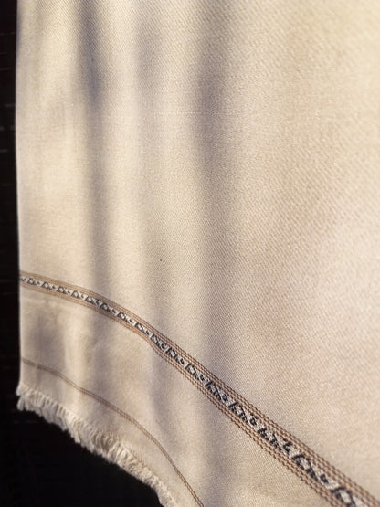 Premium Off White Pure Wool Shawl