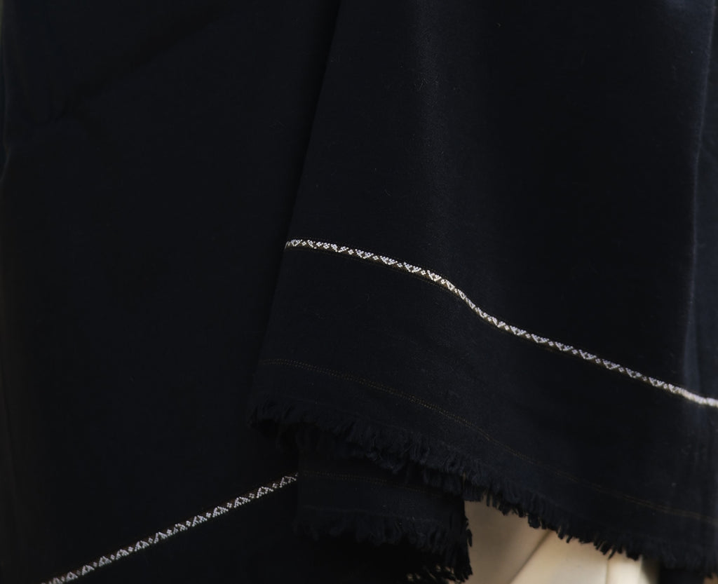 Black Angora Woolen Shawl — Daman-e-Khaas Signature Collection
