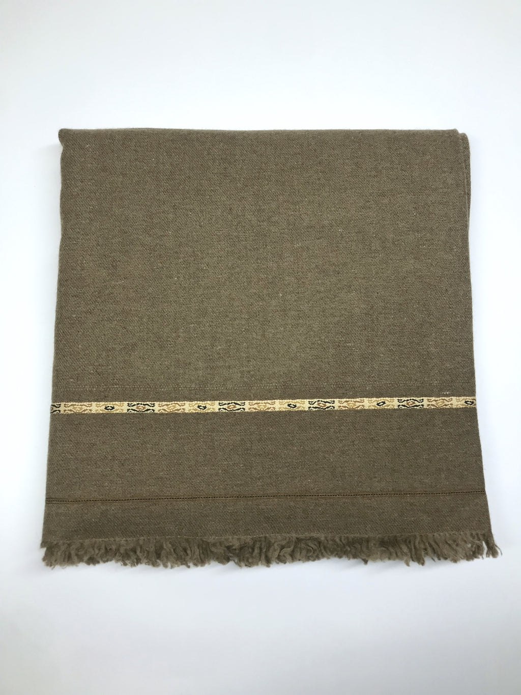 Khaki Brown Angora Woolen Shawl — Daman-e-Khaas Signature Collection
