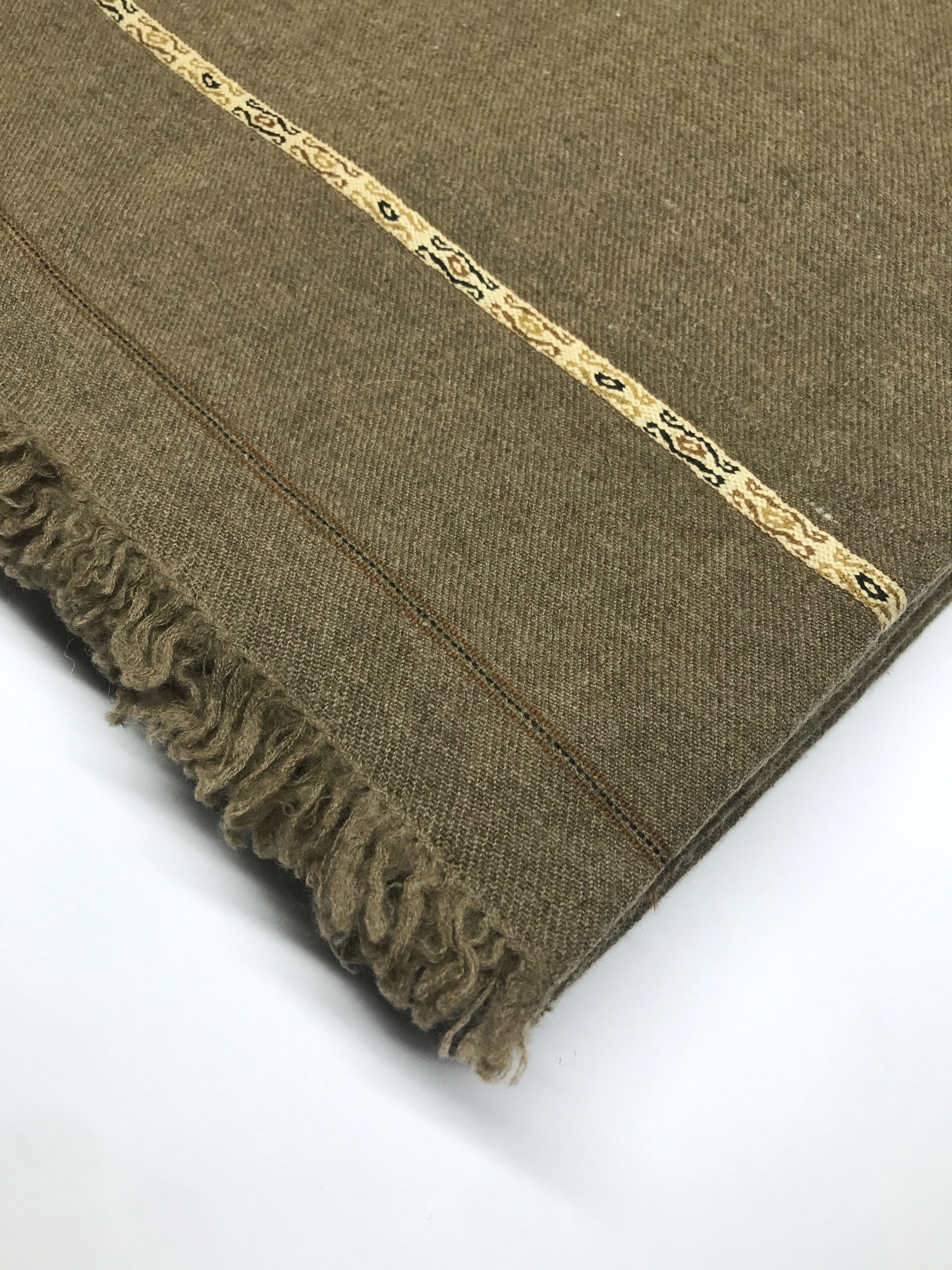 Khaki Brown Angora Woolen Shawl — Daman-e-Khaas Signature Collection