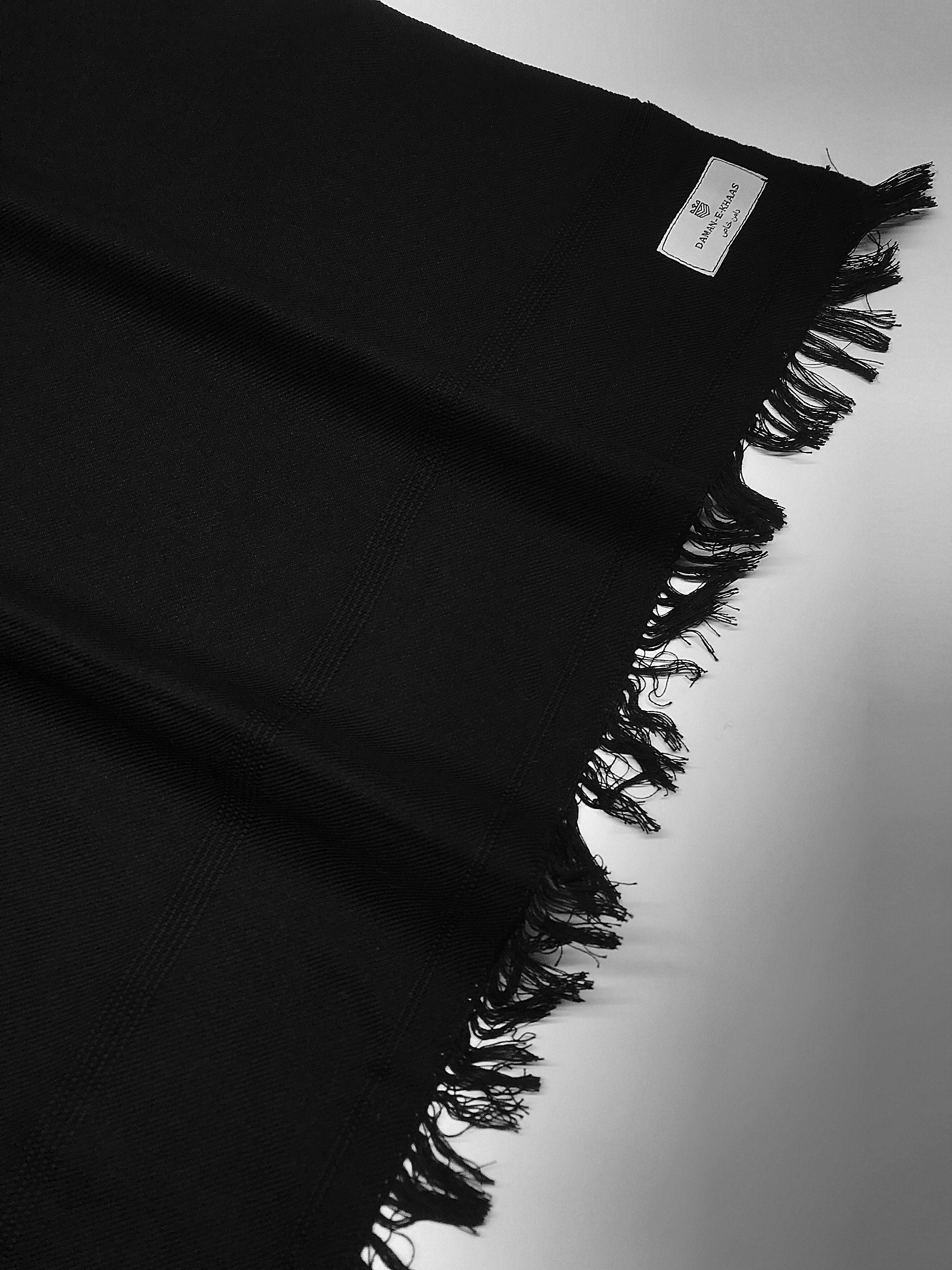 Premium Black Acrylic Wool Shawl – Elegant Winter Essential (Without Border)